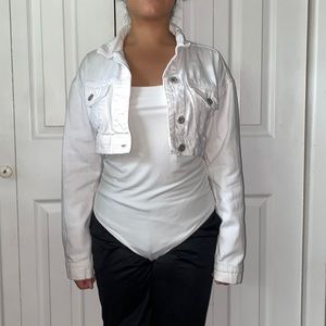 White Crop Top Jean Jacket